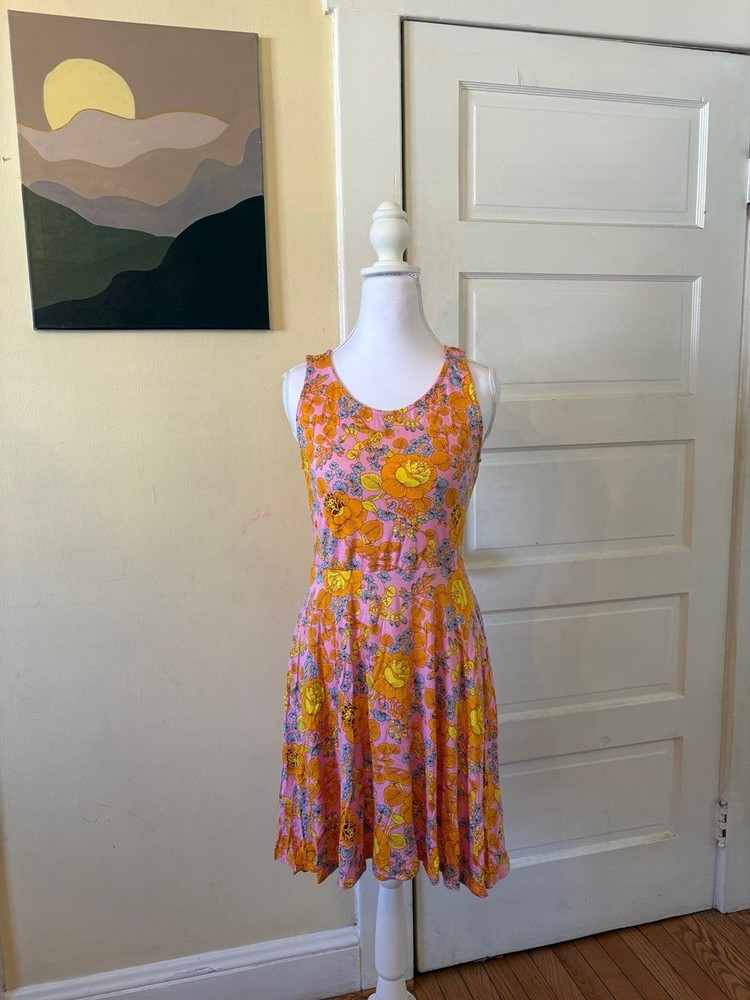 Agnes & Dora Fisher Dress Fit and Flare Floral Sleeveless Size S NWOT pockets