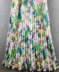 Betsy & Adam Printed Pleated Strapless Gown Women&rsquo;s 6 Multicolor Watercolor