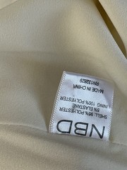 NBD Aldo White One Shoulder Mini Dress XS Revolve Asymmetric Slit Button Accent