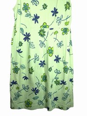 Fresh Produce NWOT Green & Purple Floral V-Neck Sleeveless Cotton Dress Medium