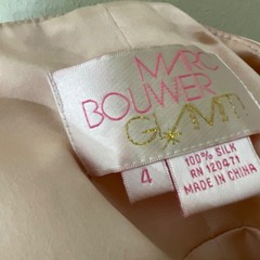 MARC BOUWER GLAMIT Sz 4 Silk Gown Formal ruffles rhinestone broach corset Fairy