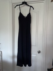 WHITE CLOSET ELEMENTS BLACK SLIP MAXI DRESS SZ MEDIUM NWT