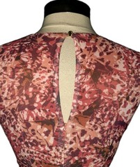 VINCE CAMUTO Size 12 Sheath Dress Orange Rust Ivory Sleeveless Knee Length