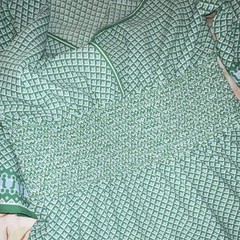 Max Studio Green Geometric Short Dress L A-Line V-Neck Smocked Flutter Sleeve221
