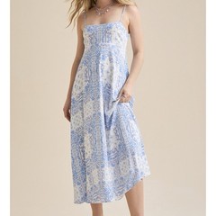 NEW Altar’d State Blue and White Floral Maxi Dress Size Medium NWT