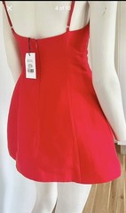 Showpo Sheeran Mini Dress Red Plunge A-Line Size AU 6 US 2 BNWT