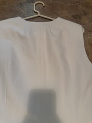 Antonio Melani White Solid A-Line Dress Sleeveless Pockets Short Round Neck 4