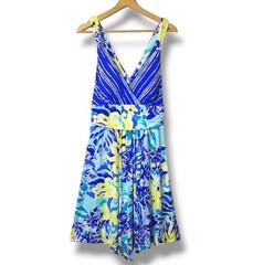 Lilly Pulitzer Hadley Dress Indigo YlangYlang Love Print Size Large NWT