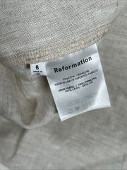 Reformation Women&rsquo;s Sz 6 Effie Linen Maxi Dress Oatmeal Neutral Split NWT