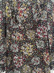 TOPSHOP Black Red Green Floral Flower Long Sleeve Ruffle A-Line Dress 12
