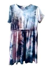 NWOT Tie Dye Short Sleeve Stretch Dress Multicolor Women&rsquo;s Sz Lg Pie In The Sky