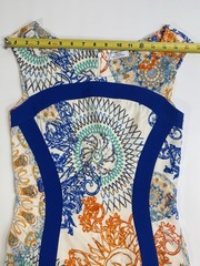 Versace Collection Bodycon Dress Medusa Print Blue Orange IT 38 #4