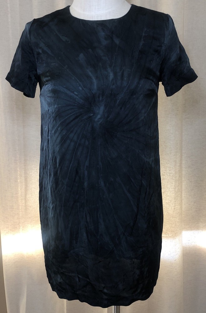 OLIVACEOUS Tie Dye Splatter Pattern DRESS Sz M Short Sleeve Viscose Rayon