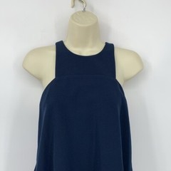 Milly Cady Angular trapeze a-line mini dress navy blue racerback pockets shift 0