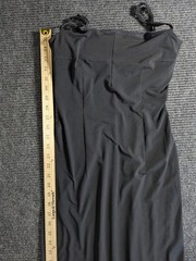 Moda International Bodycon Dress Womens Medium Black Lace Ruffle Hem Cocktail