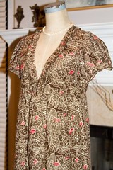 JOIE 100% Cotton Lined Cap Sleeve Dress Size M Brown Tones Dry Clean Only