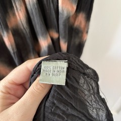 Ladies Solitaire Black & Pink 100% Cotton Tie Dye Draped Boho Midi Dress Size M