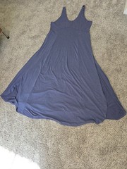 NWT Halara U-Neck Low Back Split Summer Sun Dress Womens L Blue Resortwear NWT
