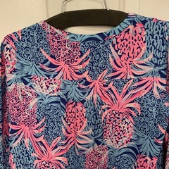 Lilly Pullizer Gabriel Borealis Blue Tropic Down Low Dress, Size 12