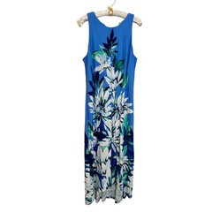 Tommy Bahama Jasmina Joyful Bloom Maxi Dress Blue Size L Floral Resortwear NEW