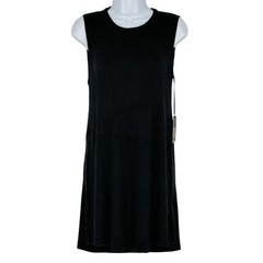 Michael Lauren Ribbed Sleeveless Dress Womens S Black Excellent Fit & Flare
