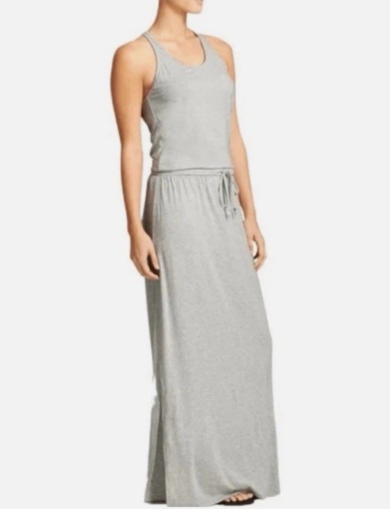 Athleta Cressida Drawstring Waist Maxi Dress Heather Grey Women’s X-Small