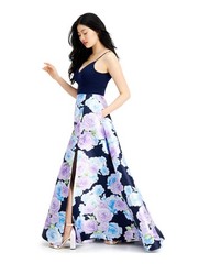 B DARLIN Womens Spaghetti Strap Full-Length Prom Empire Waist Dress