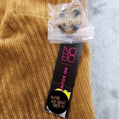 NEW No Boundaries Dress Womens L Tan Button Front Ribbed Jumper Stretch Preppy