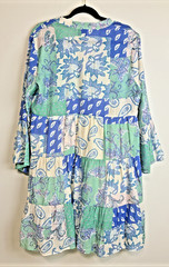Choklate Paris Silk Blend Patchwork Boho Tunic Dress Large Paisley Bell Sleeve