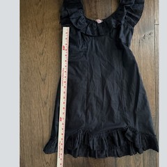 ASOS Design Black Eyelet Ruffle Collar Smocked Mini Dress Size 4
