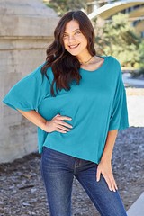 Luxury Opaque Drop Shoulder T-Shirt with Slight Stretch – Full Size, 95% Polyest