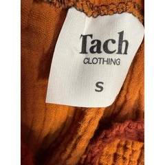 Tach Clothing Rust Crochet Gauze Midi Dress Handmade Uruguay Small Bohemian Boho