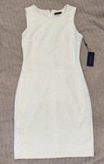Tommy Hilfiger Ivory White Criss-Cross Knit Sheath Dress Size 4 NWT