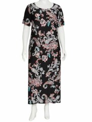 Catherines Plus Black Paisley Garden Maxi Dress 2X 22/24