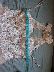 Dave & Johnny Lace Halter Mini Prom Dress W5/6 Cream/Blush