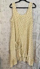 Jaded Gypsy Full Bloom Dress S/M Cream Floral Cotton Boho Romantic EUC