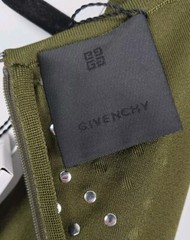 Givenchy Maxi Dress Stud-embellished Knit Bottle Green Size Medium $3275 NWT