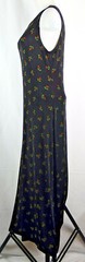 Coldwater Creek Black Acetate Blend Sleeveless Maxi Dress w/Palm Tree Print M