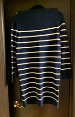 NWT Caslon Navy/White stripe dress XS Poly/nylon knit