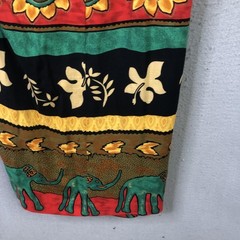 Studio C II Dress Womens 16W Multicolor Elephant Sunflower Sheath Tie Waist