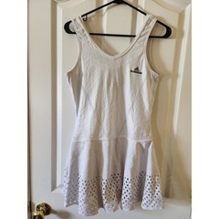Adidas Stella McCartney S White Barricade Tennis Dress Laser Cut Sleeveless