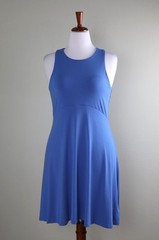 ATHLETA $89 Santorini Super Soft Stretch Solid Blue Casual Tank Dress Size Large