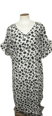 Kate Landry Shift Dress Leopard Print Embroidered Coverup MuMu Kaftan Pockets L