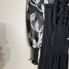 McGinn Knightsbridge 50% Wool Anthropologie Floral Ruffle Romantic Dress 38