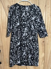 Boden Winifred Pattern Cotton Blend Dress, Size 8P US, Lined Animals Birds