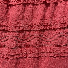 Coral Pink Dress Barn Sheath Size 10 Short Sleeved Fully Lined Lace Cotton Blend
