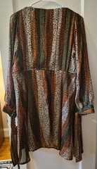 Size Small GFlock Collection Leopard Print Long Sleeve Babydoll Party Dress NWT