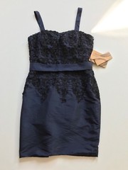 Light in the Box Midnight Blue Trellis Lace Sheath Dress Formal 12 Fits 8 US NEW