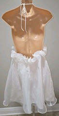 Main Strip Sheer White Overlay Lined Halter Ruffle Top Mini Dress Size MediumNWT