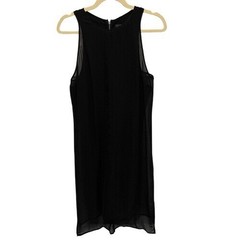 Rag & Bone Bailey Black Sheer Overlay Shift Dress L Sleeveless Minimalist